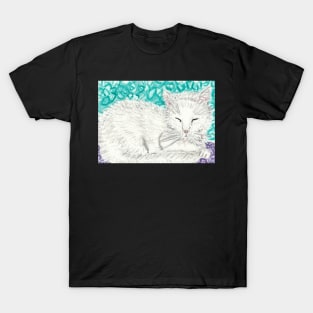 White cat watercolor painting T-Shirt